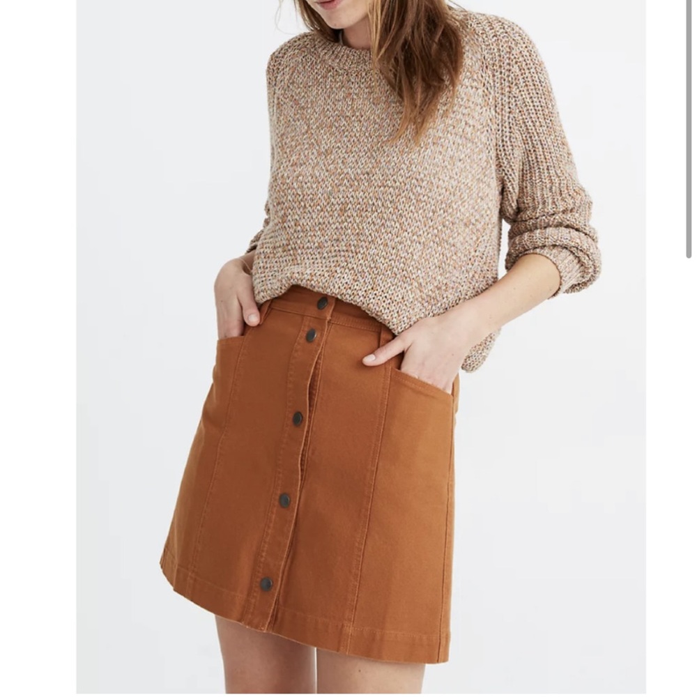 Madewell | Button-Front A-Line Pocket Mini Skirt